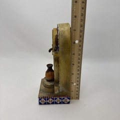 Miniature Mexican Handmade,Painted Pottery Tera Cota Wall Fountain Colorful