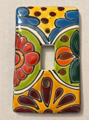 Mexican Talavera pottery Single Toggle light switch Cover Folk Art Hand Painted