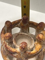 Mexico Aztec Handmade Clay Pottery “Circle Of Friends” 6 person Candle Holder