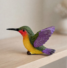 Handmade Ceramic Hummingbird Mexican Folk Art Decor Statue 4” Bird Gift Animal