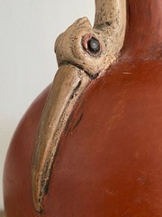 Vintage Mexican Folk Art Bird Terracotta Effigy Vessel Moche Style Handmade 10”