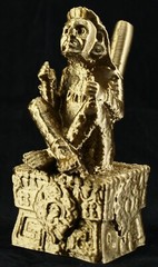 Aztec Xochipilli Death Whistle God of Ecstasy Art & Music Ancient Gold USA MADE