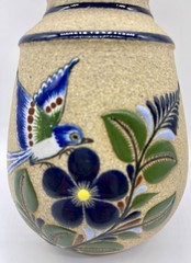 Floral and bird Mexican art pottery “sandstone” Ceramica Pajaros Guanajuato
