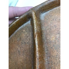 Vintage Terra Cotta Glaze Red Clay Fish Shape Tabletop Warmer w/Defect READ NOTE