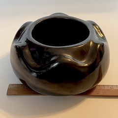 Vtg Dona Rosa Oaxaca Barro Negro Black Pottery Bowl Signed 5¾” D 2¼” H Mexico