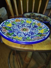 Single Talavera 8″ Hand Painted Plate Pair of Ansar Mexican Potter HangingPlates