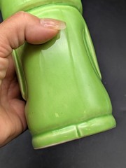 Vintage Green Ceramic Tiki Mug Mexico Maya Aztec Face Cup Souvenir Barware 5.5″
