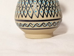 Javier Servin Bud Vase Modern Mexican Folk Art Pottery Embossed Moriage Signed
