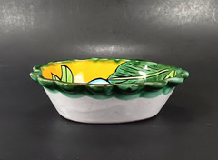 Talavera Salsa Bowl Handpainted Floral Lilly Small Candy Dish Mexican 5.25″