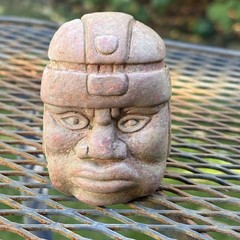 Olmec-Style Head Effigy Vessel Modern decorative replica