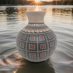 Mata Ortiz handmade and Handpainted pot by Elfida Tena 5.75″ tall / 5″ wide.