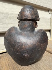 Vintage Taino Heart Shaped Art Vessel/Vase Ceramic Pottery Hand Made