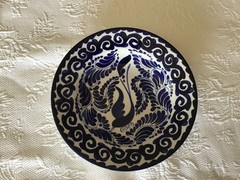1 Ventage Anfora Blue & White Hand Painted Soup Bowl 8″1/2″ From Mexico