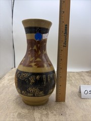 Vintage Art Pottery Floral Mexican Folk Art Vase 9” Tall