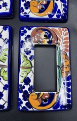 Set 4 Talavera Single Rocker Mexican Pottery Light Switch Plate Cover No Screws