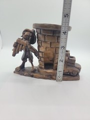 VTG Rdo De Mexican Folk Art Pottery Man Playing music Pen holder Figurine
