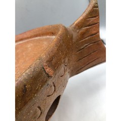 Vintage Terra Cotta Glaze Red Clay Fish Shape Tabletop Warmer w/Defect READ NOTE