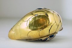 Duck Figurine VTG from Tonala Mexico Ceramic and Brass 4 Inches Tall Good Cond.