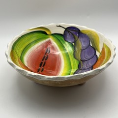 Mexican Talavera Pottery Footed Hand Painted Fruit Bowl Salsa 5.75”