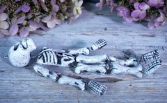 Skeleton Day of the Dead Clay Adjustable Handmade Pineda Mexican Folk Art Sm