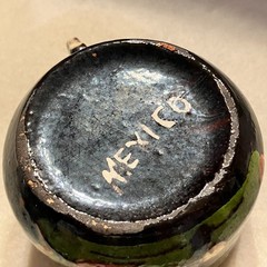 Vintage Mexican Tlaquepaque Pottery Mug Set of 4 Folk Art Style