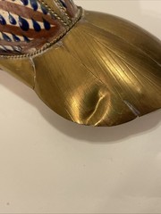 Tonala Pottery & Brass Vintage Toucan Bird Mexican Folk Art
