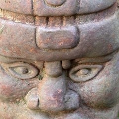 Olmec-Style Head Effigy Vessel Modern decorative replica