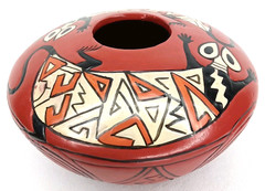 VTG 1950s Manuel Olivas Mata Ortiz Red & Black Paquime Pottery Jar New Arrival