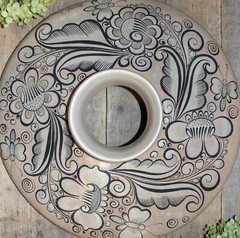 Wall Pot Ornamental by Daniel Aguilar Benitez Handmade Tonala Mexican Folk Art