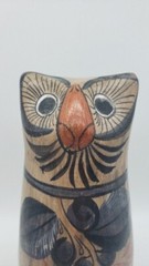 Vintage Mexican Hand-Painted Tonala Art Pottery Owl 9″ Tall Classic Colors