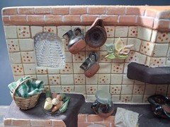 Mexican Bique Kitchen Traditional Diorama Miniature Pottery Folk Art Ceramic Vtg