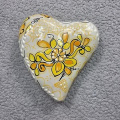Talavera Heart Wall Decor Mexican Pottery Art Hand Painted 7 X 6 x 2 In