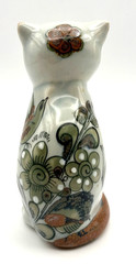 Ken Edwards Cat Kitten El Palomar Pottery Figurine Signed 5″ Mexico Birds Floral