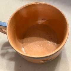 Vintage Mexican Tlaquepaque Pottery Mug Set of 4 Folk Art Style