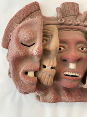 Novica Three Ages of Man Signed Angel Ceron Pre-Classic Terracotta Art Sculpture