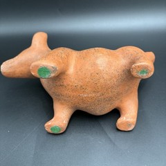 Mexican Handmade Dog Figurine Red Clay Pottery Colima Culture
