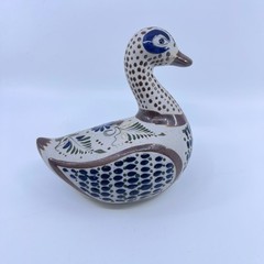 vintage handmade tonala duck mexican folkart hand painted floral design