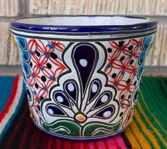 Mexican Ceramic Flower Pot Planter Folk Art Pottery Handmade Talavera #5