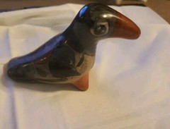 Vintage Mexican Tonala Pottery Bird Toucan Signed 3″ Clay Mid Century Modern