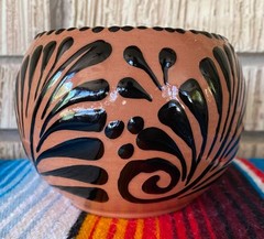 Mexican Ceramic Flower Pot Planter Folk Art Pottery Handmade Talavera #4