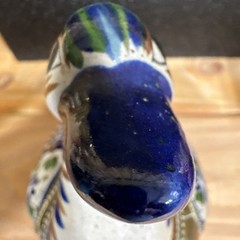 Vintage Pottery Brass Duck Sculpture Unsigned Folk Art Southwestern Homestead