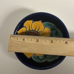 Hand Painted Mexican Pottery Dish Sunflower Design Rustic Tabletop Decor Soap