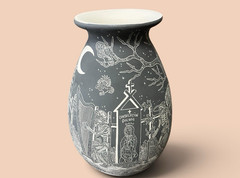 Mata Ortiz Pottery Day of the Dead Night Javier Martinez Cemetery Ravens Mexican