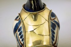 Duck Figurine VTG from Tonala Mexico Ceramic and Brass 4 Inches Tall Good Cond.
