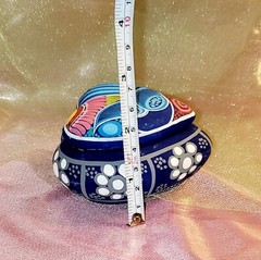 Handpainted Terracotta Heart-shaped Trinket Box From Mexico