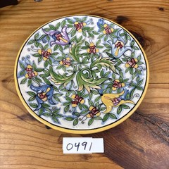 Vintage Puebla Mexican Casa Rugerio Talavera Ceramic Plate 10.5″ Floral Majolica