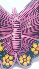 Mexican Pottery Colorful Butterfly Wall Hanging/Table Top Figure Hand Painted