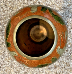 3 Brass Cloisonne Decorative Arts. Made In India. 2 Trinket/Jewelry Bowls & Vase