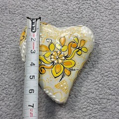 Talavera Heart Wall Decor Mexican Pottery Art Hand Painted 7 X 6 x 2 In