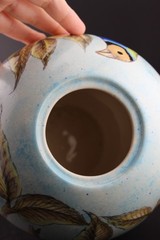 Talavera Mexico Ceramic Artisan Tabletop Torch “La Candela” Signed *NO WICK
